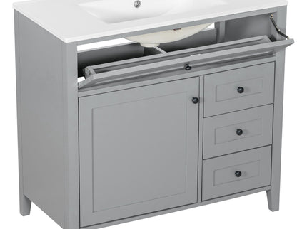 Bathroom Vanity With Sink, Cabinet With 3 Drawers And Adjustable Shelf