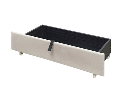 Upholstered Platform Bed With LED Frame, With Trundle And 2 Drawers