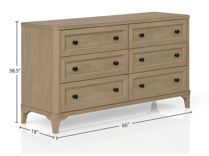 6 Drawer Dresser - Sand - Wood
