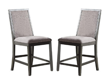 Upholstered Dining Chairs Counter Height (Set of 2) - Gray