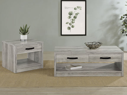 Nuberg - 2 Piece And End Table Set With Storage Drawers - Gray
