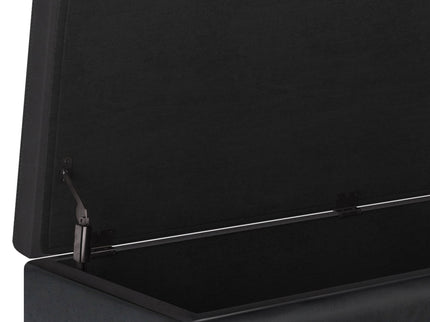 Owen - Rectangular Storage Ottoman - Midnight Black
