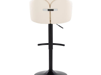 Dahlia - Contemporary Adjustable Barstool With Swivel With Rounded T Footrest (Set of 2)