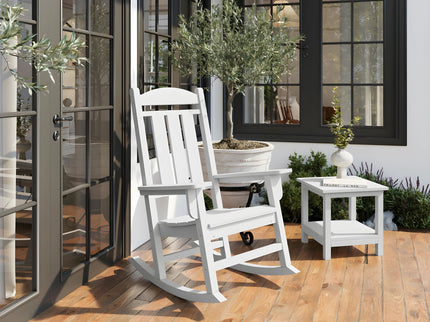 Traditional Porch Rocker Classic HDPE Poly Lumber For Porch, Patio, And Garden Comfort