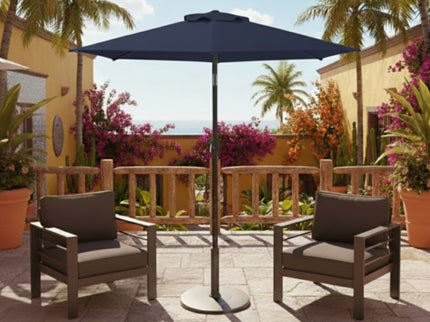 Umbrella With Crank Lift & Tilt, UV-Resistant Canopy For Patio