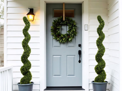 Artificial Outdoor UV Resistant Plastic Boxwood Topiary Spiral Tree