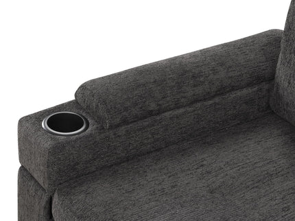 Convertible L Shaped Sofa Couch With Storage, Cup Holders, USB Ports
