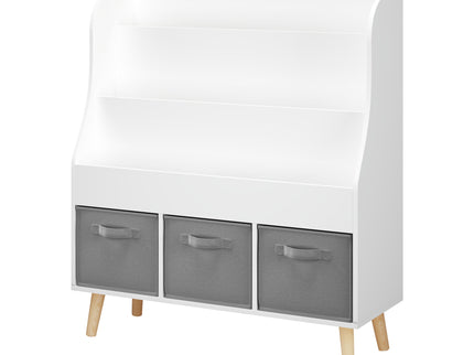 Bookshelf With 3 Bins, Storage Shelf For Toys And Books