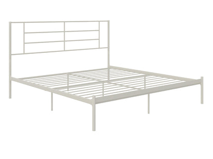 Praxis - King Bed With Simple Headboard - White