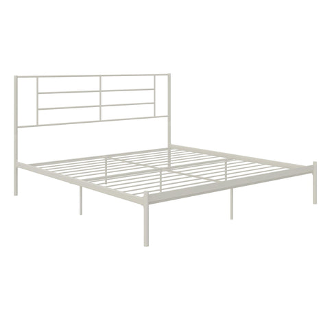 Praxis - King Bed With Simple Headboard - White