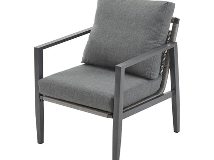 Modern Lounge Chair With Rope Accents And Cushions