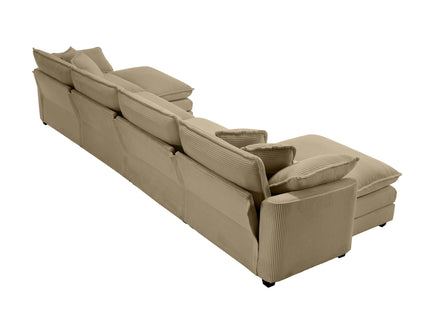 Oversized Modular Cushion Sofa With Ottoman, Low Back, Deep Seating Sofa Set