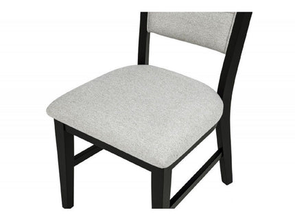 Dining Kitchen Side Chair With Curved Back Design (Set of 2) - Black / Gray
