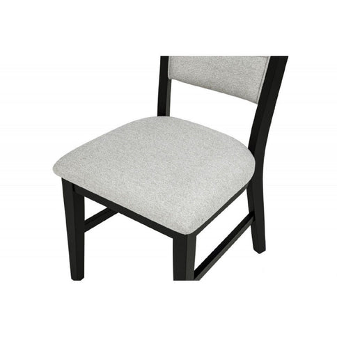 Dining Kitchen Side Chair With Curved Back Design (Set of 2) - Black / Gray
