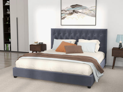Donald - Mid-Century Modern Upholstered Platform Bed