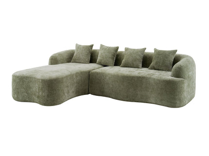 Modular L-Shape Sectional Sofa With Curved Chaise
