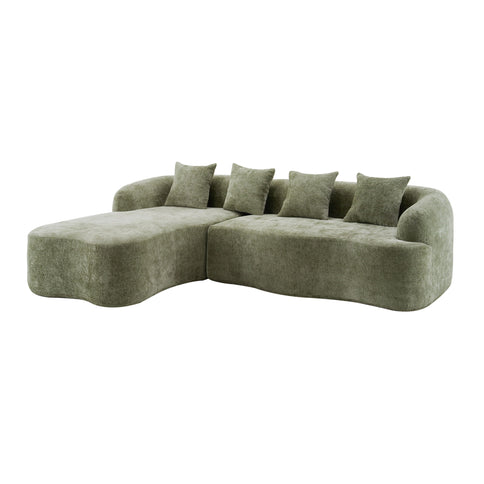 Modular L-Shape Sectional Sofa With Curved Chaise