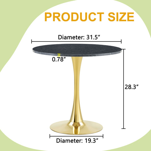 Round Dining Table & Thickened Top For Kitchen