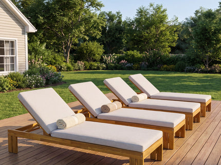 Outdoor Chaise Lounge With 5 Position Adjustable Backrest