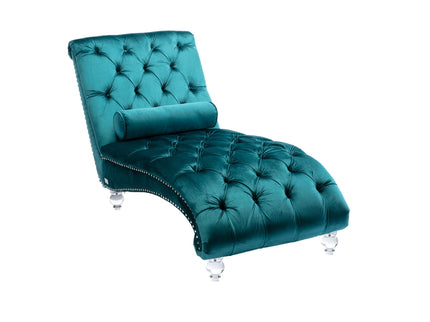 Chaise Lounge Indoor, Button Tufted Upholstered Chaise Lounge Chair With Pillow
