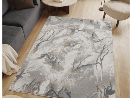 Geometrix - 5'3" X 7'3" Area Rug & Geometric 3D Effect - Ivory / Gray