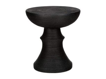 Round Accent Table, Indoor Outdoor - Black