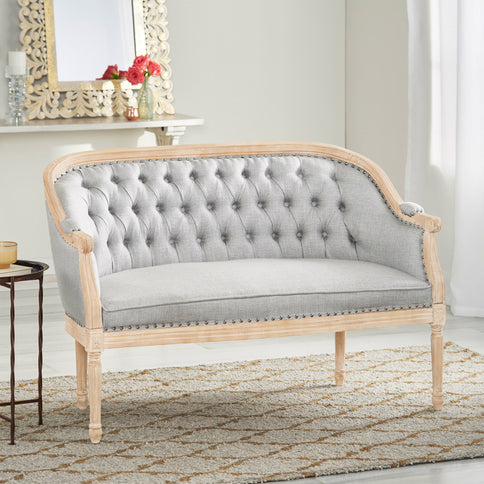 French Country Chesterfield Style Tufted Loveseat