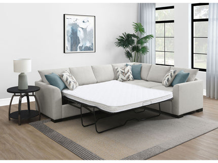 Radison - Upholstered Sectional Sofa With Hidden Sleeper - Greige