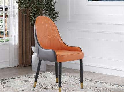 Modern Sponge-Filled Dining Chair, Solid Wood Metal Legs, Suitable For Restaurants, Living Rooms And Rooms (Set of 2)