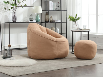 Bedding Bean Bag Sofa Chair High Pressure Foam With Footrest