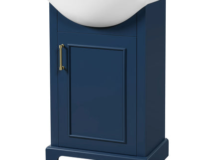 Bathroom Vanity With Bulged Sink, Cabinet, Soft-Close Door, Freestanding Single Unit