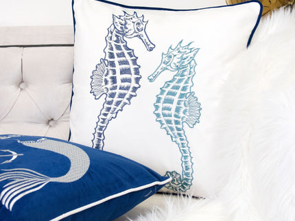 Seahorses Pillow Cover With Matching Back