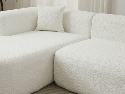 L - Shape Boneless Cloud Couch With 2 Throw Pillows For Living Room