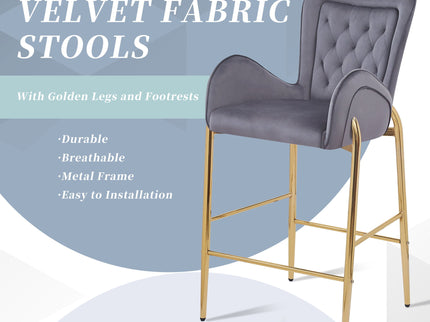 Fabric Counter Height Bar Stools (Set of 2)