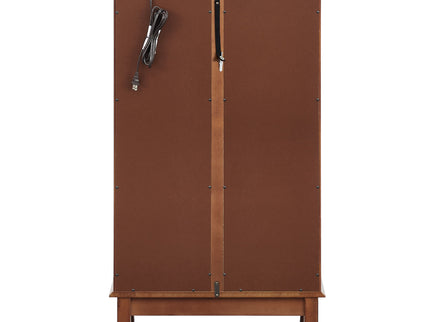 Curio Cabinet Lighted Curio Diapaly Cabinet With Adjustable Shelves And Mirrored Back Panel, Tempered Glass Doors (3 Tier), (E26 Light Bulb Not Included)