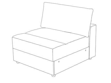 Armless Chair With Design For Living Room - Dark Green