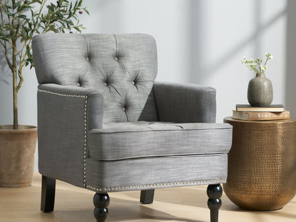 Harrison - Tufted Club Chair With Button Tufted Back And Birch Wood Legs