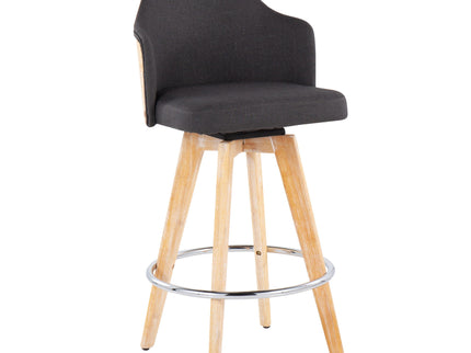 Ahoy - Contemporary Fixed Height Counter Stool & Round Footrest (Set of 2)