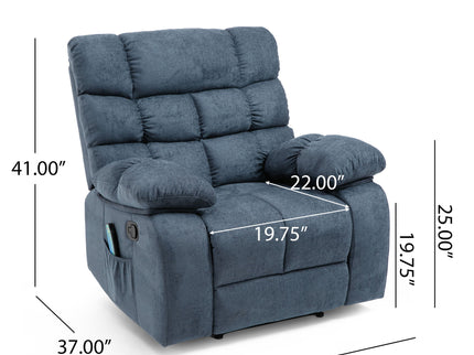 Contemporary Massage Recliner With Pillow Tufted Design - Charcoal
