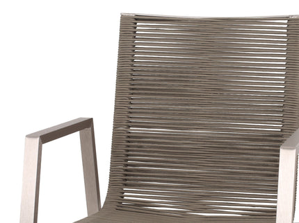 Outdoor Modern Aluminum Dining Chair Set With Rope Sea (Set of 2)