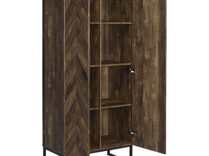 Gunderson - 8 Shelf Accent Cabinet - Oak