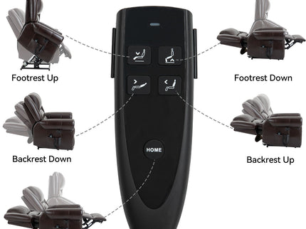 Power Lift Recliner Chair Heat Massage Dual Motor Infinite Position With USB Ports - Antique Brown