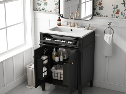 Bathroom Vanity With 2 Doors And Tip Out Drawer, Soft Closing Hinges