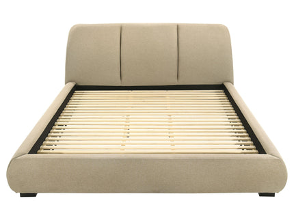 Modern Upholstered Platform Bed With Tufted Headboard