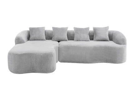 Modular L-Shape Sectional Sofa With Curved Chaise