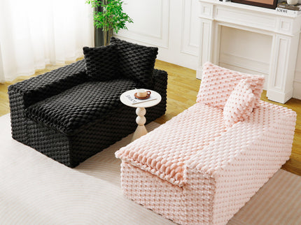 Multifunctional Sofa Pink Black, Fits 4 People