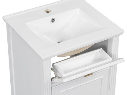 Bathroom Vanity With Sink, Adjustable Shelf, Tilt-Out Drawer