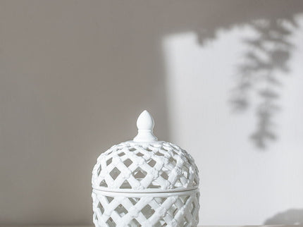 Ballas - Bird Lidded Jar - White