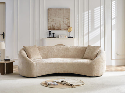 Curved 3 Seater Sofa, Long Living Room Couch