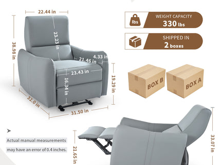 Wall Hugger Power Recliner Chair With USB Port (Type-C)